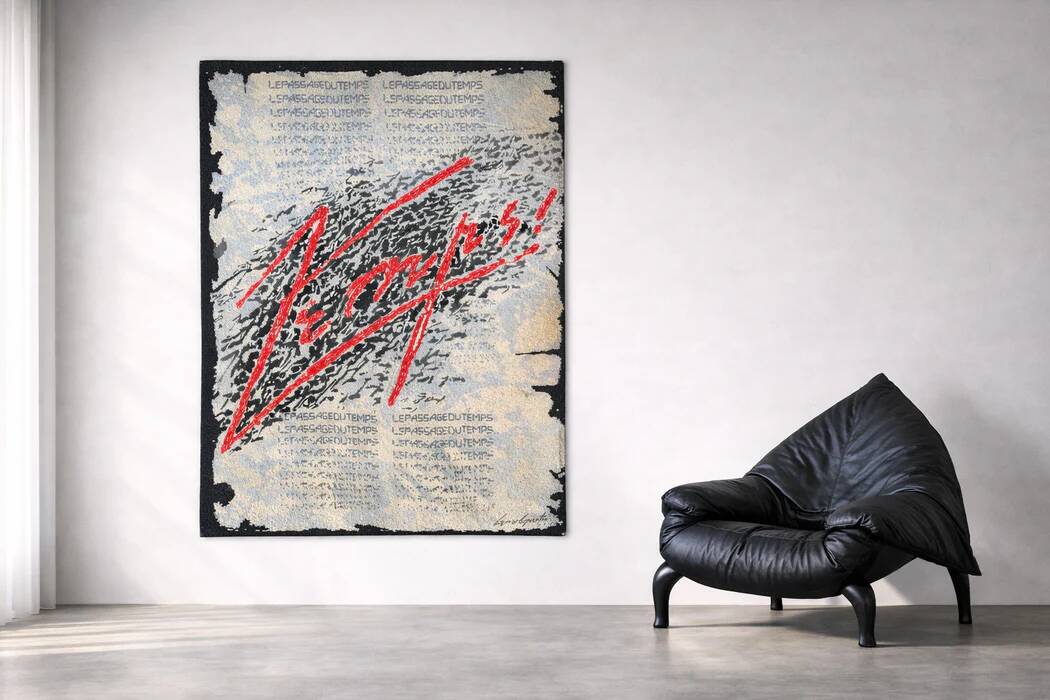 Bernard Quentin The Passage of Time hand-tufted wool art tapestry France 1998