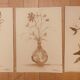 Lot de 3 tableaux nature morte vases fleurs séchées style Wabi Sabi