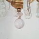Chandelier with glass flower pendants from the beginning of the last century