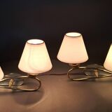Paire d'appliques en laiton doré et miroir, circa 1960
