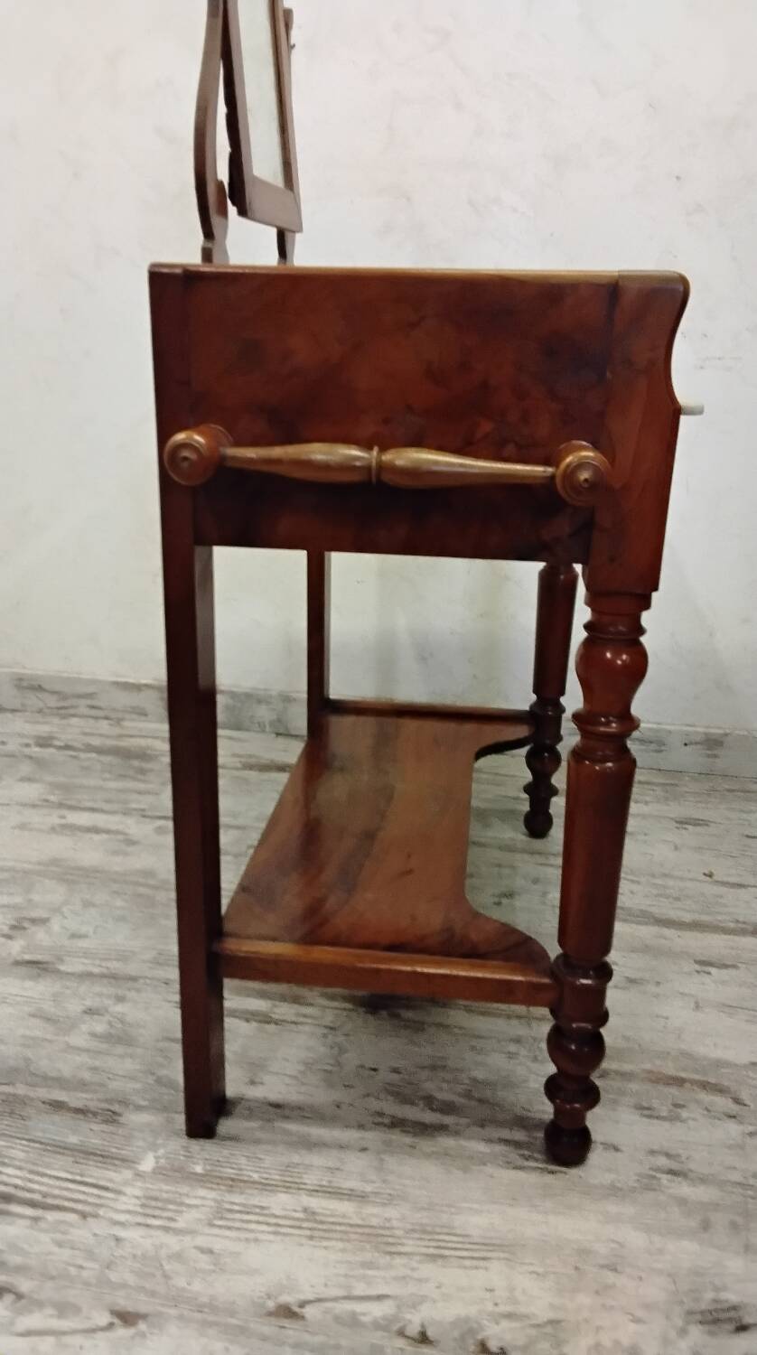 Antique dressing table/vanity unit in wood and marble