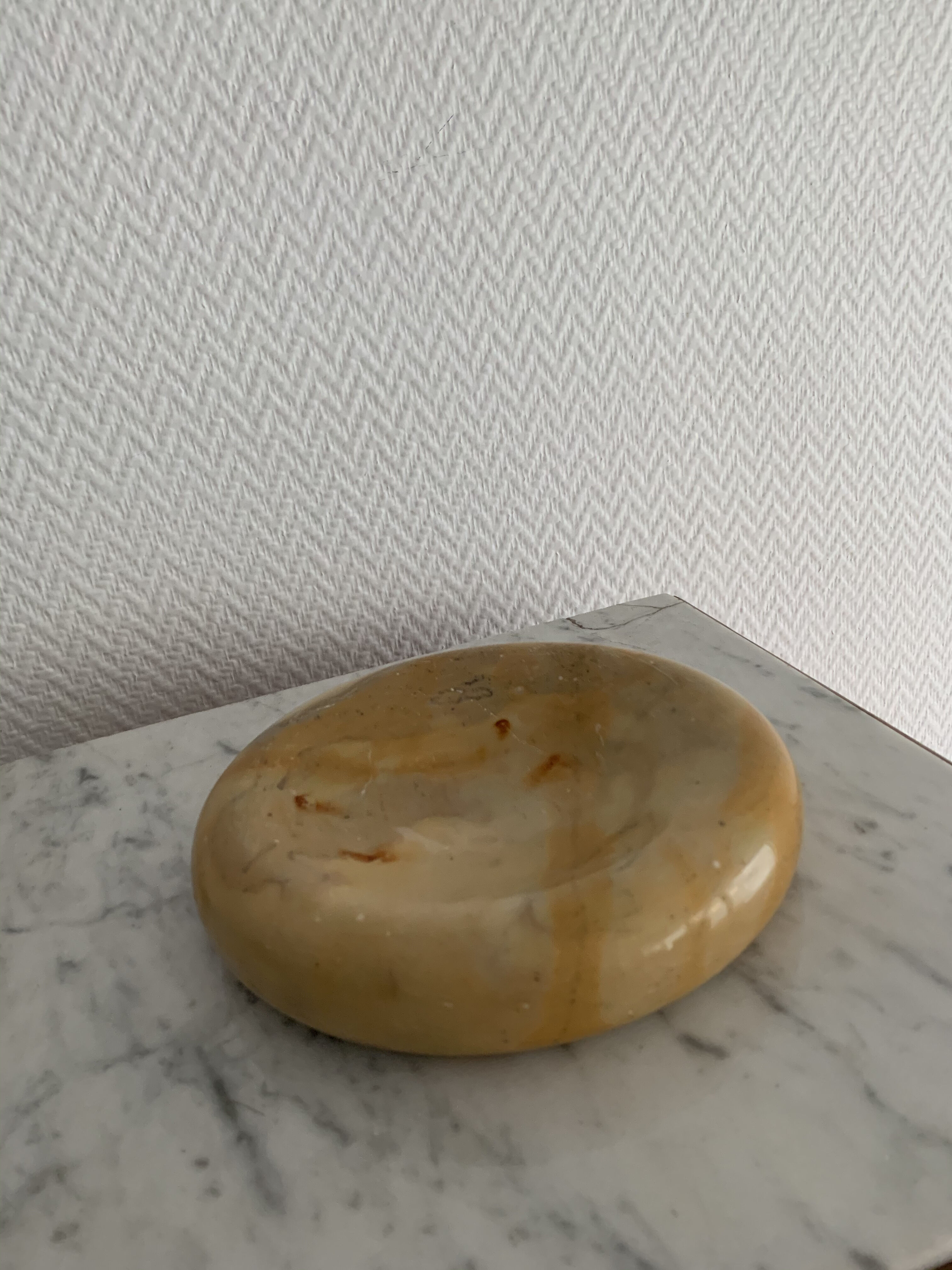 Vintage orange marble ashtray