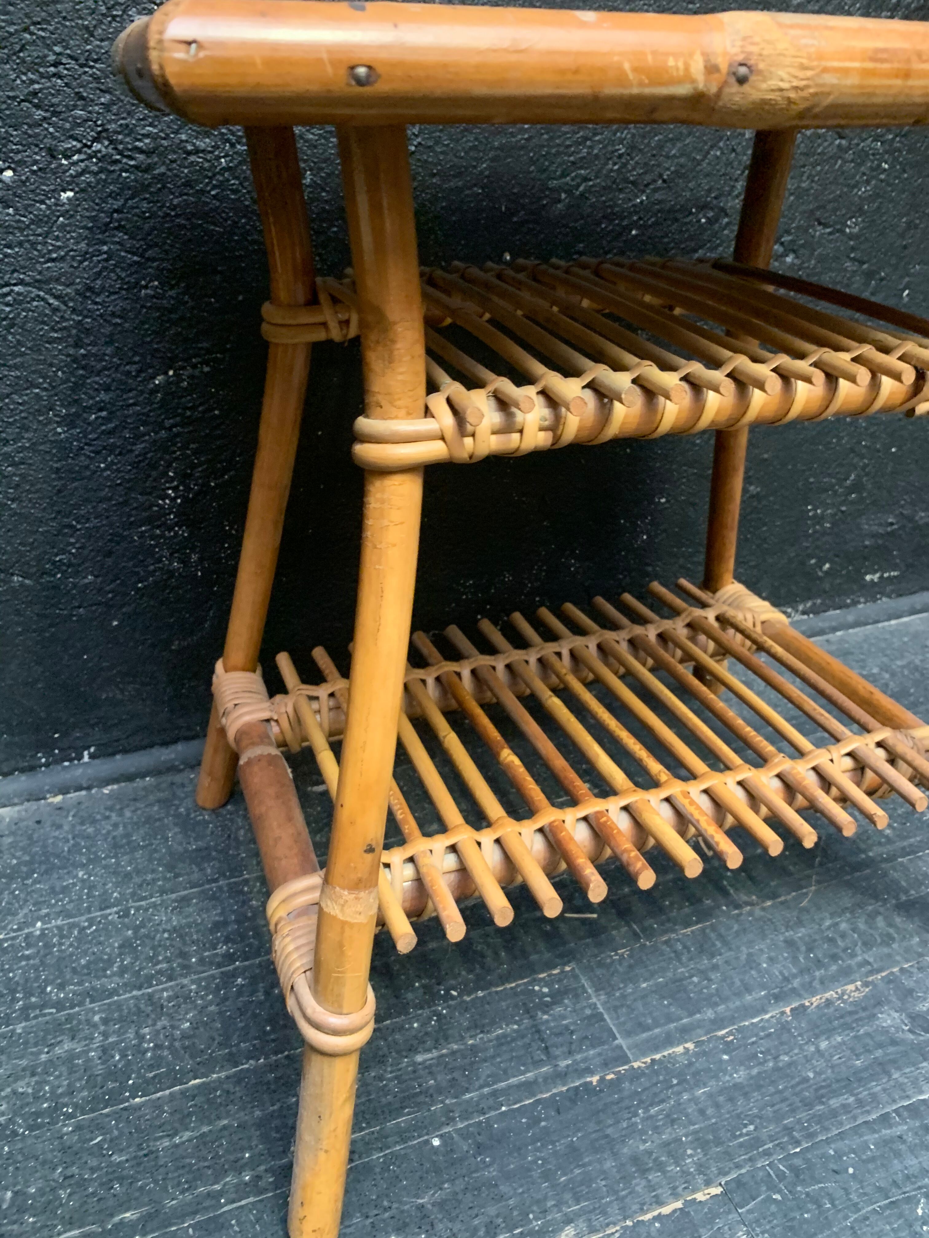 Coffee table, 1960 design rattan side table
