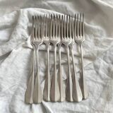 8 old silver-plated table forks