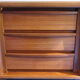 60s teak row, two sliding doors