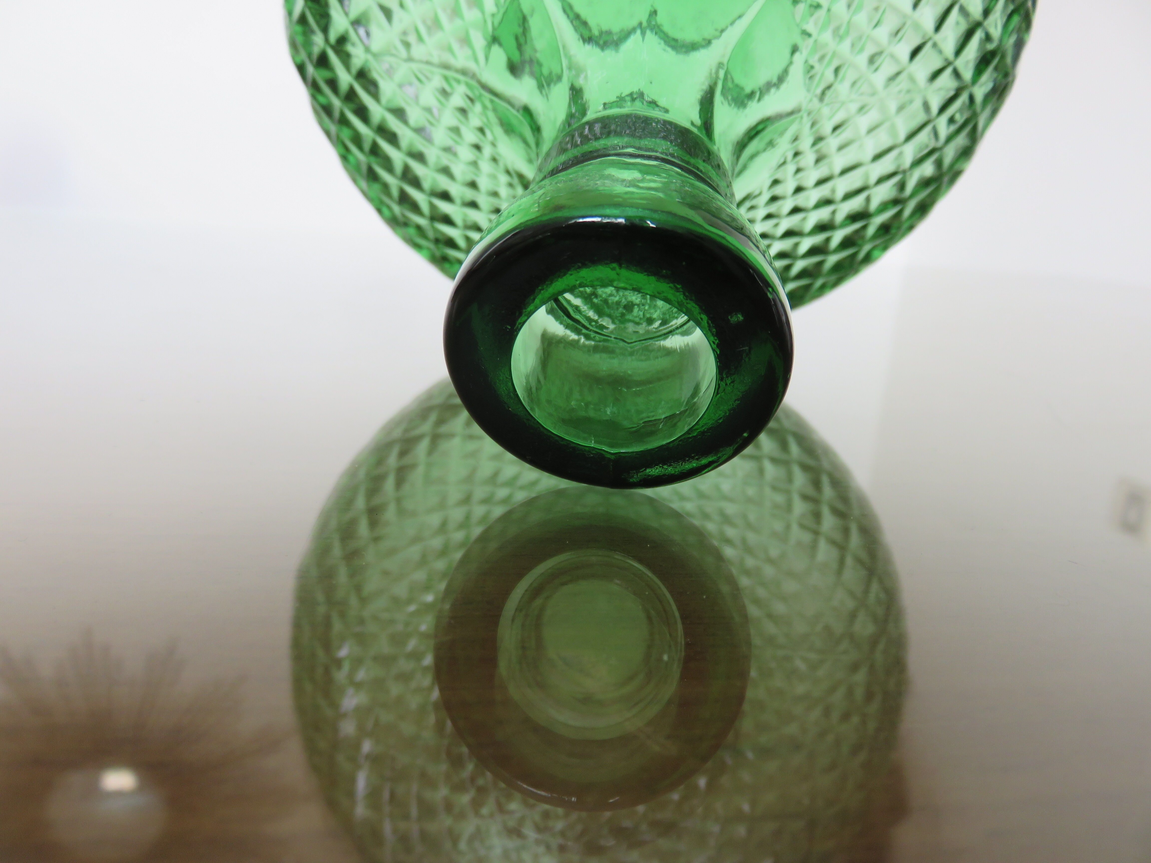 Carafe empoli made in italy diamond tip glass 60s 70s