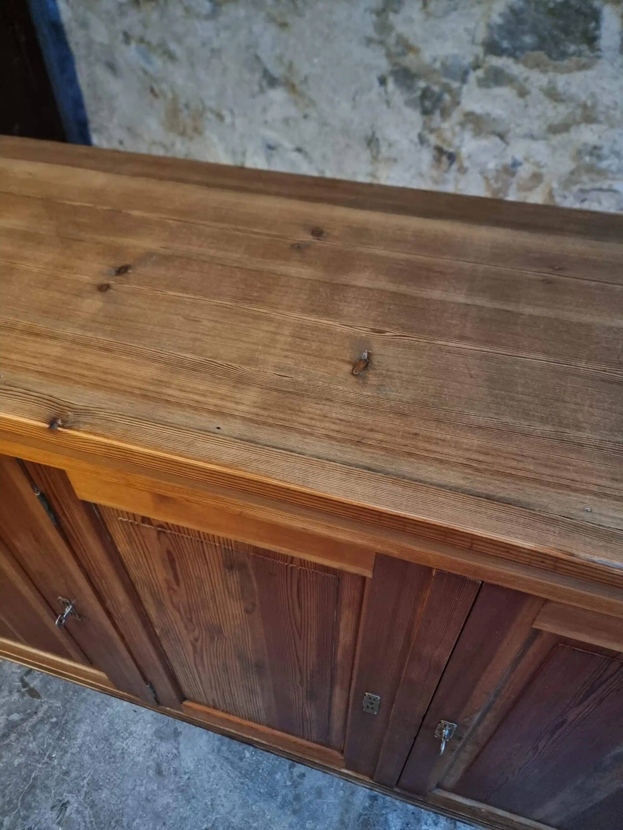 Vintage French pine buffet / Shop counter, 1930s