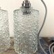Set of two new vintage electrified bubble glass walking lamps