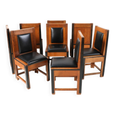 8 chaises Art Déco modernistes en chêne par Fa. Randoe Haarlem, 1920