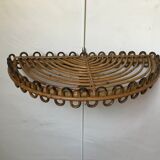 Rattan wall shelf