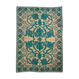 Romanian carpet green and yellow made by hand in wool