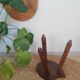 Wooden tripod brutalist farm stool vintage
