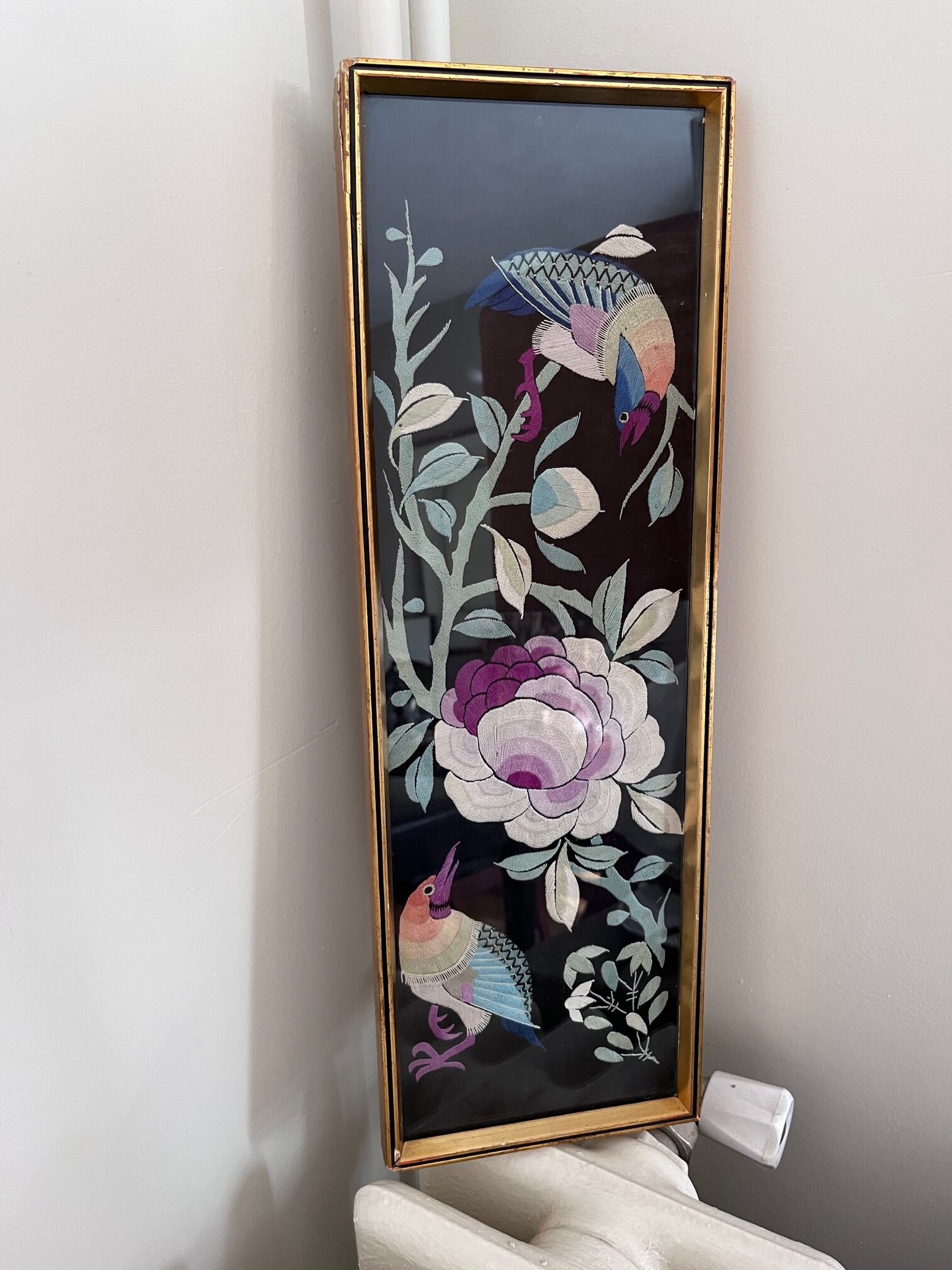 Woven painting birds