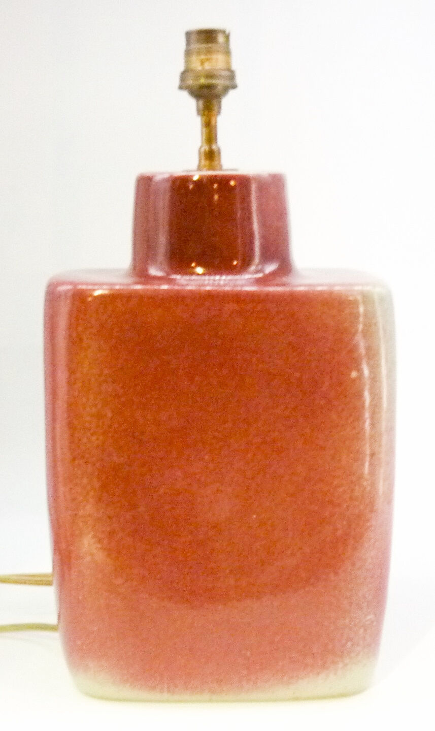 Table lamp, ceramic, glazed porcelain, signed by Jacqueline and Tim Orr.