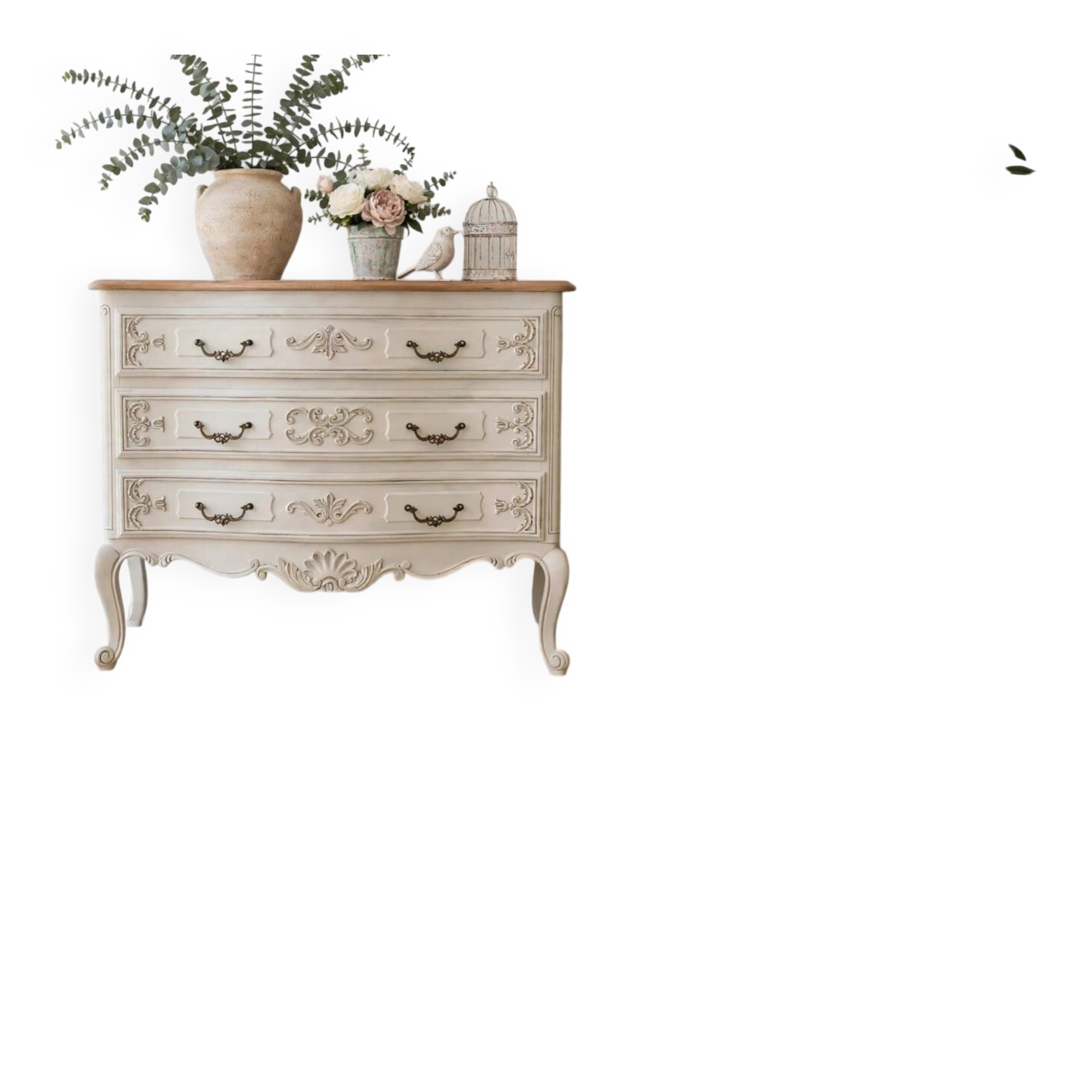 Louis XV curved bow commode style