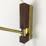 Danish brass and teak wall light, Denmark, 1960s