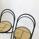 Pair chairs bistro folding canages