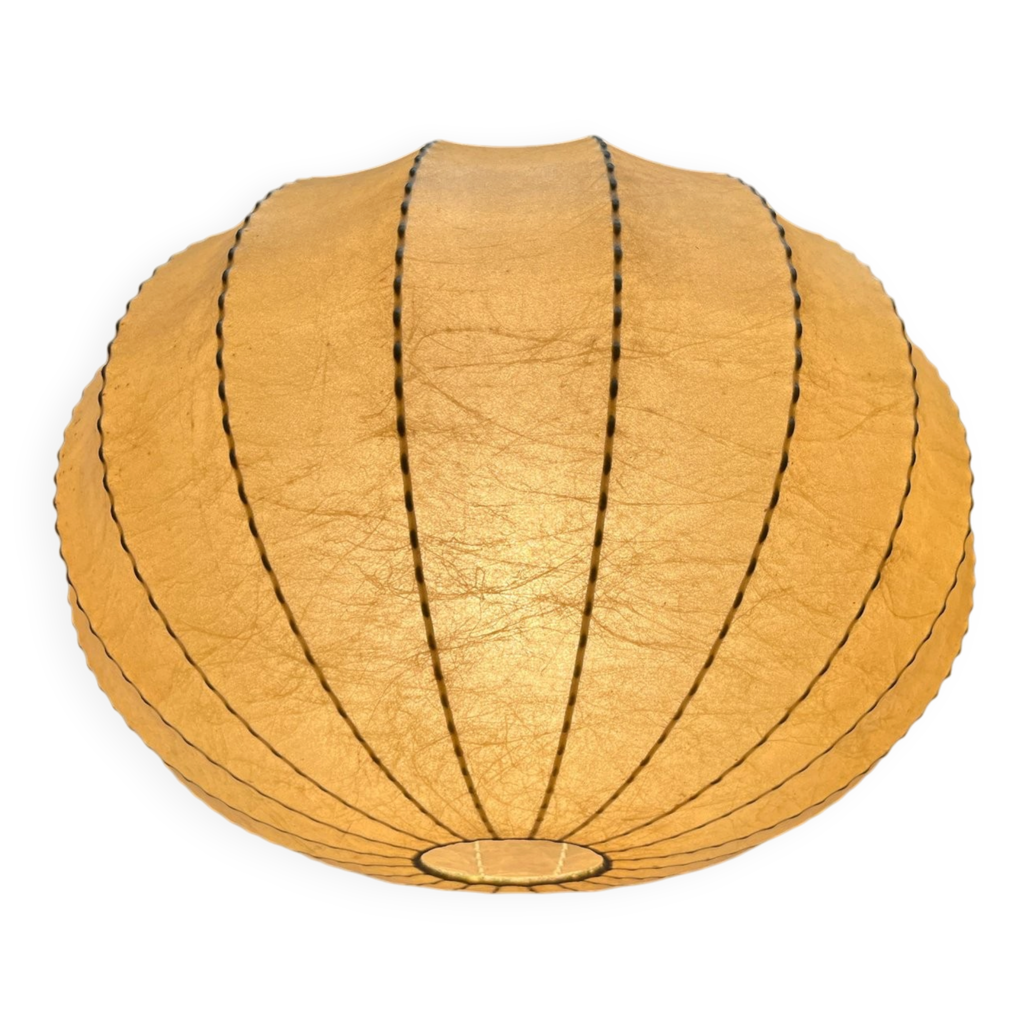 Modern mid-century German cocoon pendant lamp by Friedel Wauer for Goldkant Leuchten, 1960s.