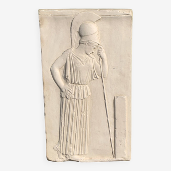 Bas relief en platre Athena en deuil