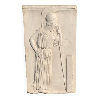 Plaster bas relief Athena in mourning