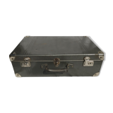 Vintage dark grey metal suitcase