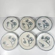 Set of 6 dessert plates model "Carnation", KG Lunéville, ironstone, 19th century.