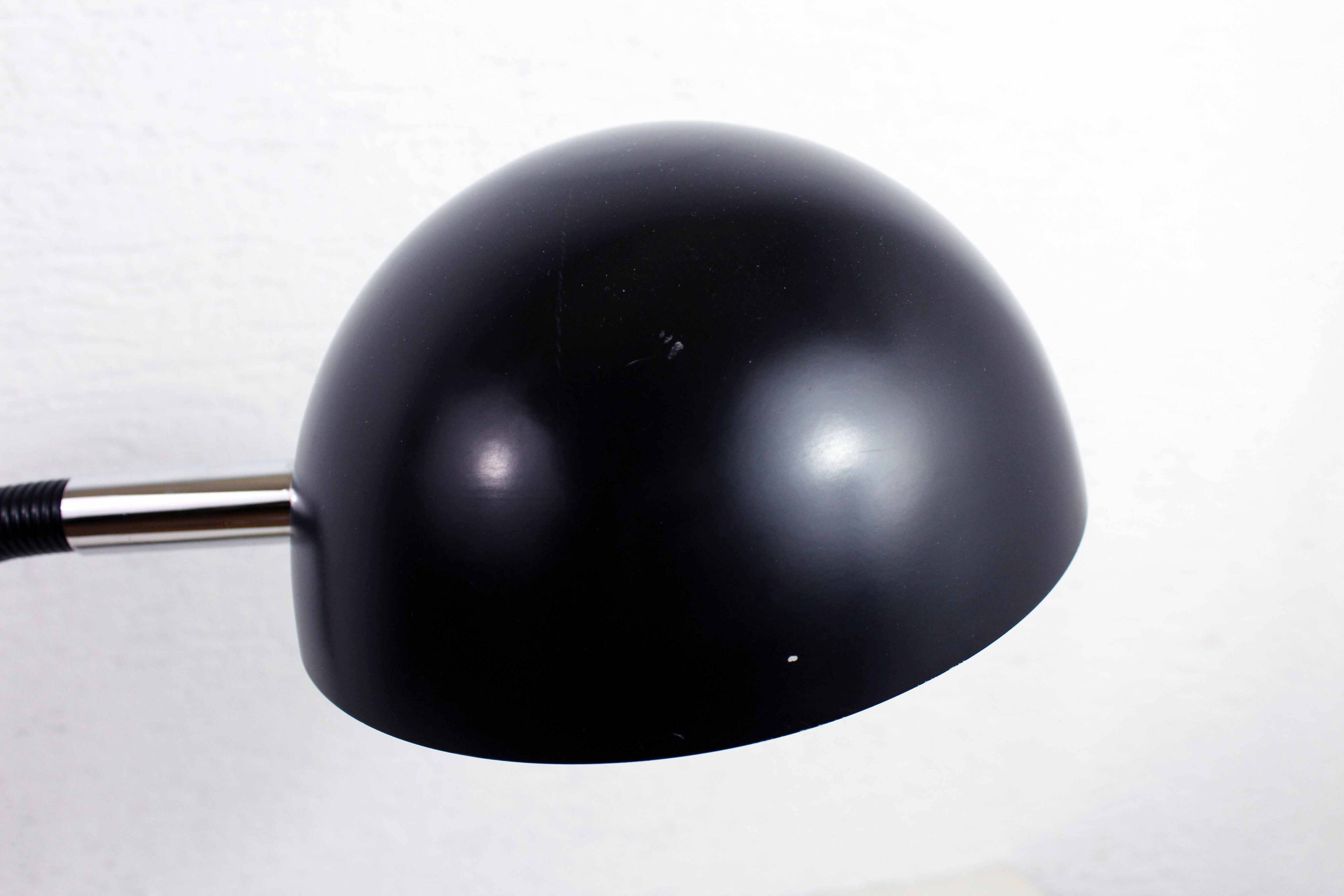 Black and chrome metal desk lamp