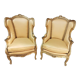 Pair of shepherdess style Louis XV gilded wood XIXth