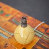 Pied de lampe en céramique craquelée jaune