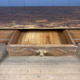 Old decorated wooden kitchen table