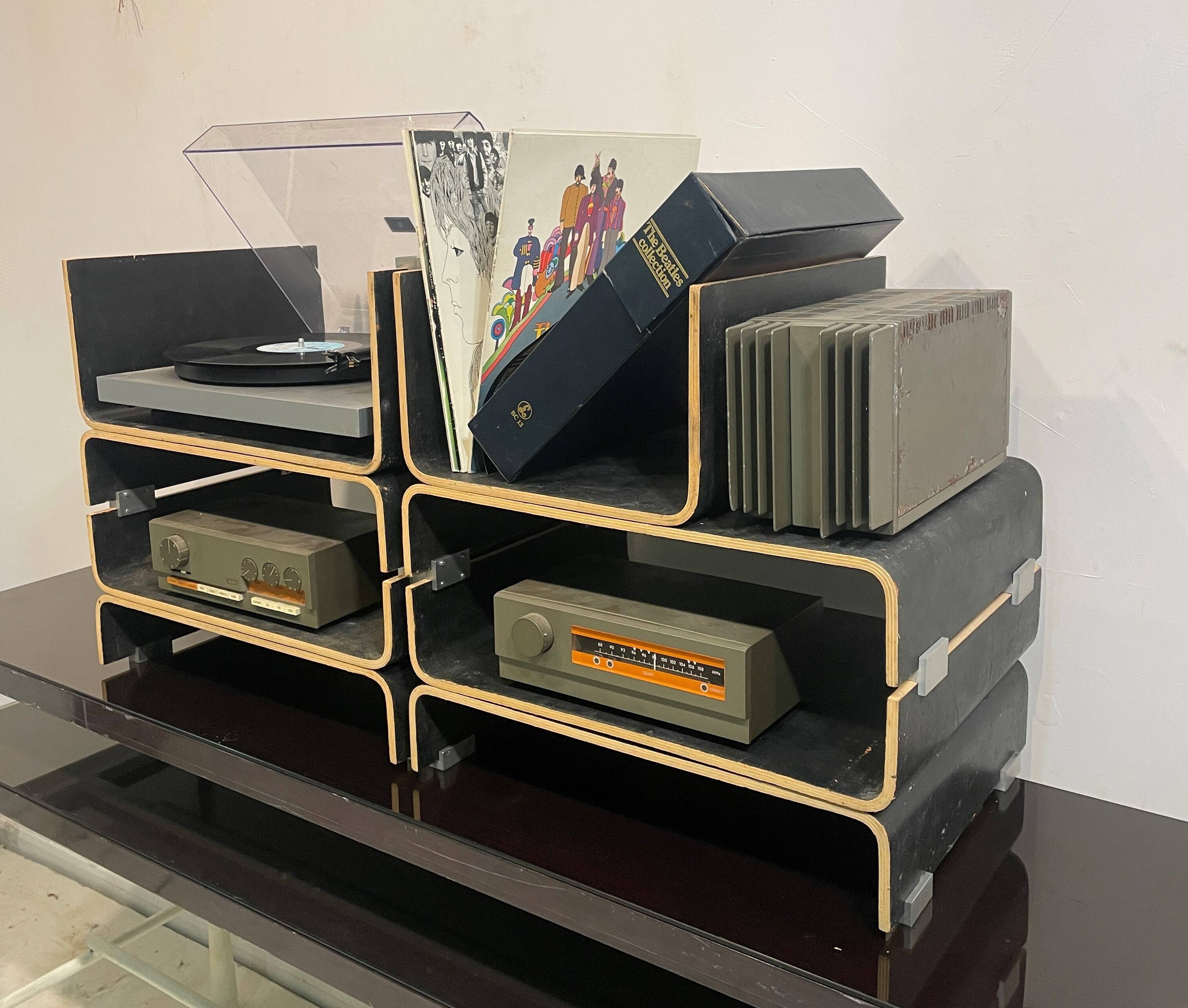 Etagère plywood idéale SONO par Jacques Dumond 60's
