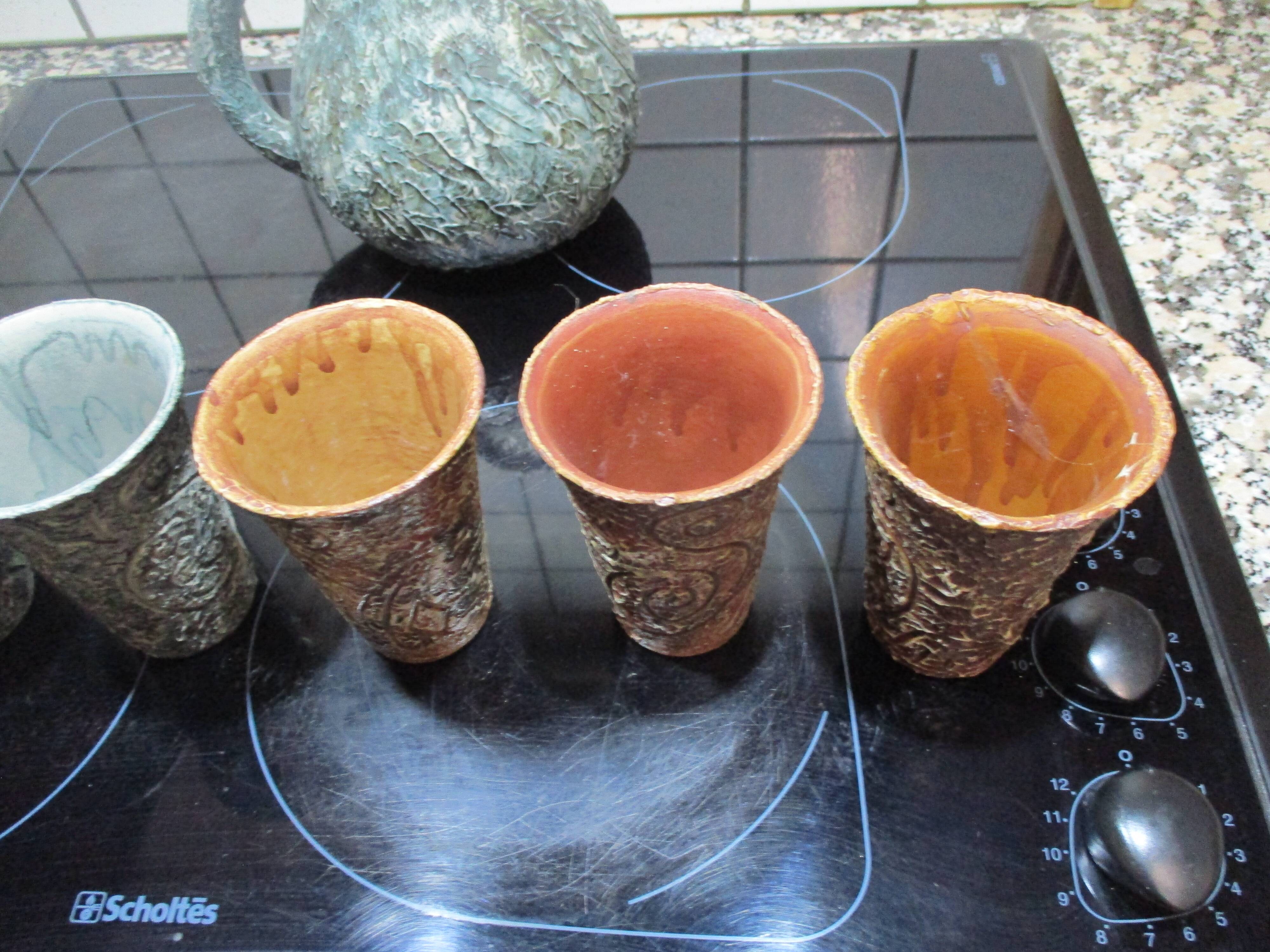 Arroka basque stoneware from ciboure rare set blue jug and 6 cups