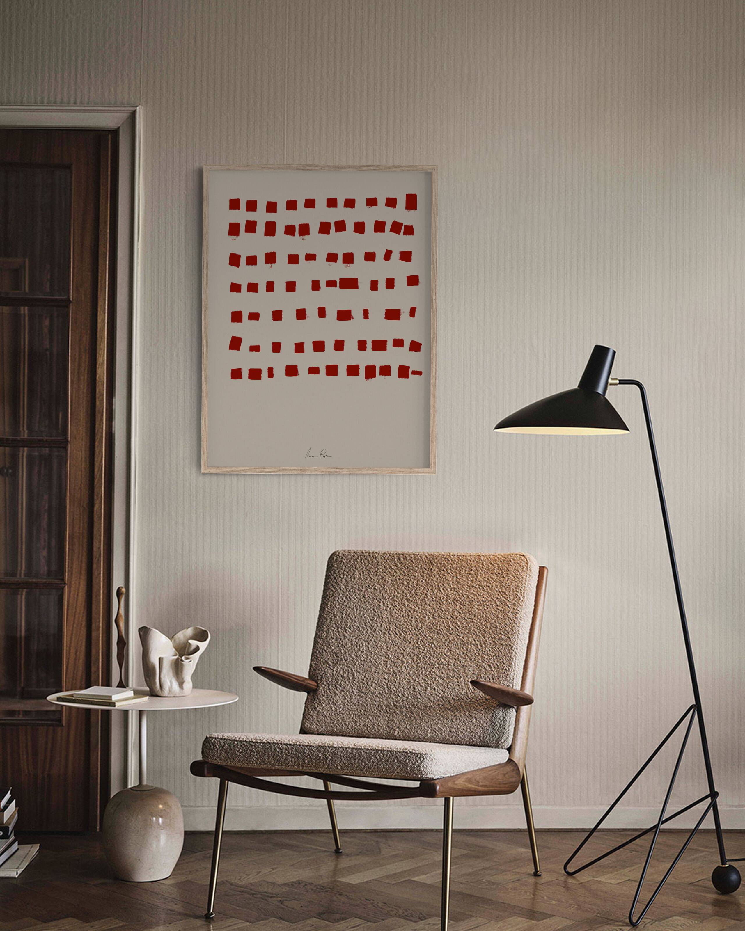 Abstract red art print 50x70cm