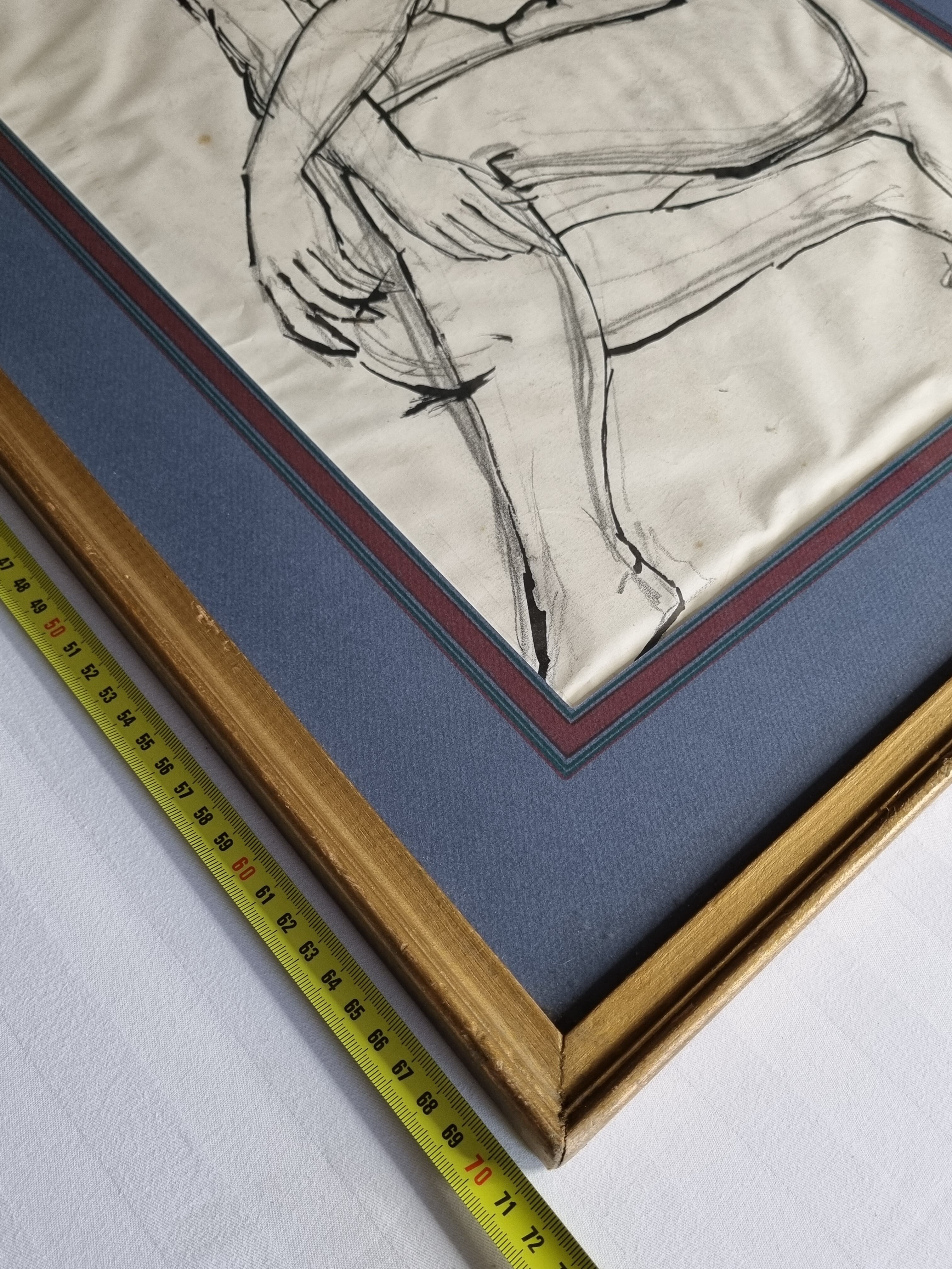 Nude study "Lydie" signed by François Xavier Josse, 50s, 71 x 54 cm