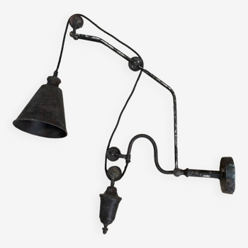 Large industrial style workshop lamp with weight