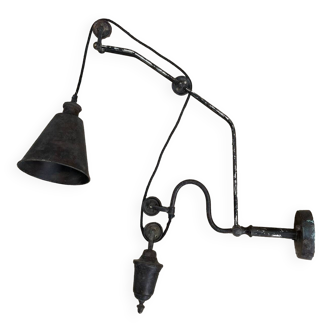 Large industrial style workshop lamp with weight