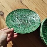 Set of dessert plates Sarreguemines – Art Nouveau earthenware, decoration