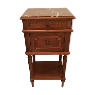 Louis XVl style bedside table with marble top