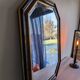 Octagonal vintage marbled mirror brown 61 x 82 cm