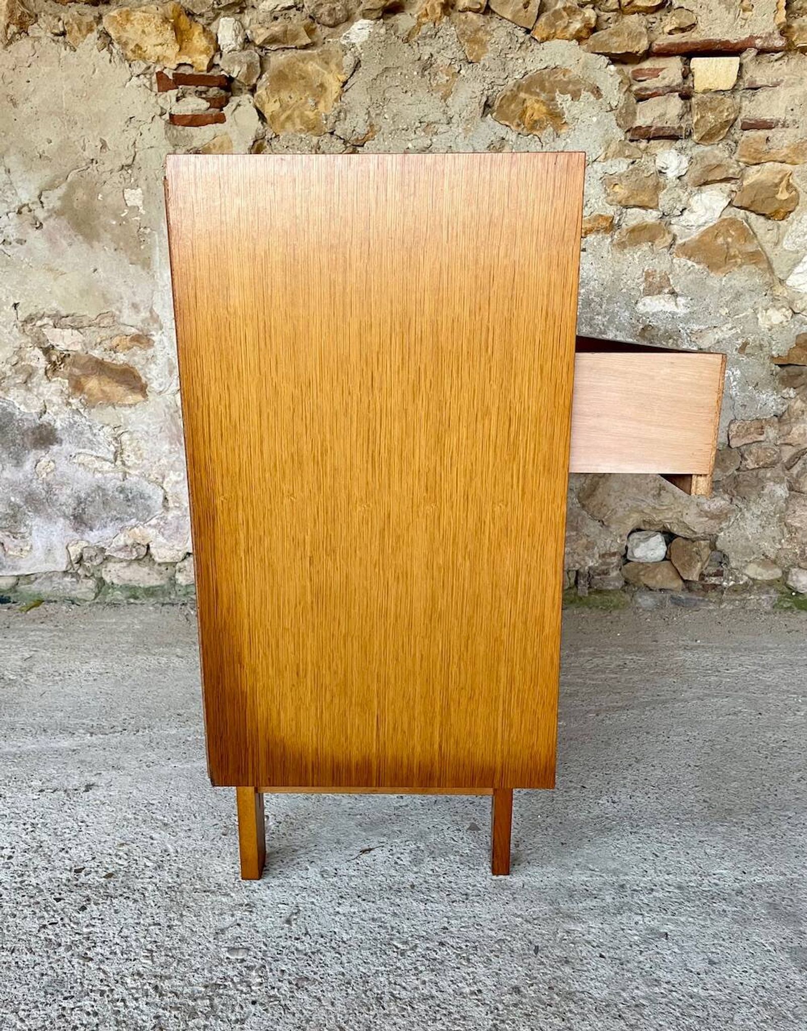 Vintage Scandinavian style oak chest of drawers circa 70's
