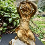 Large bronze and onyx catchall from French Algeria, late 19th century.