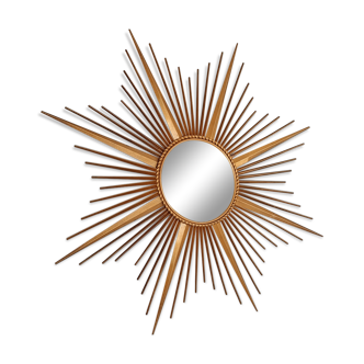 Mirror sun Chaty in Vallauris eye witch metal gilded large format 95 cm SB