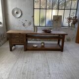 XL central island workbench oak