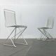 White postmodern Kreuzschwinger chairs by Till Behrens for Schlubach, 1980s, set of 3.