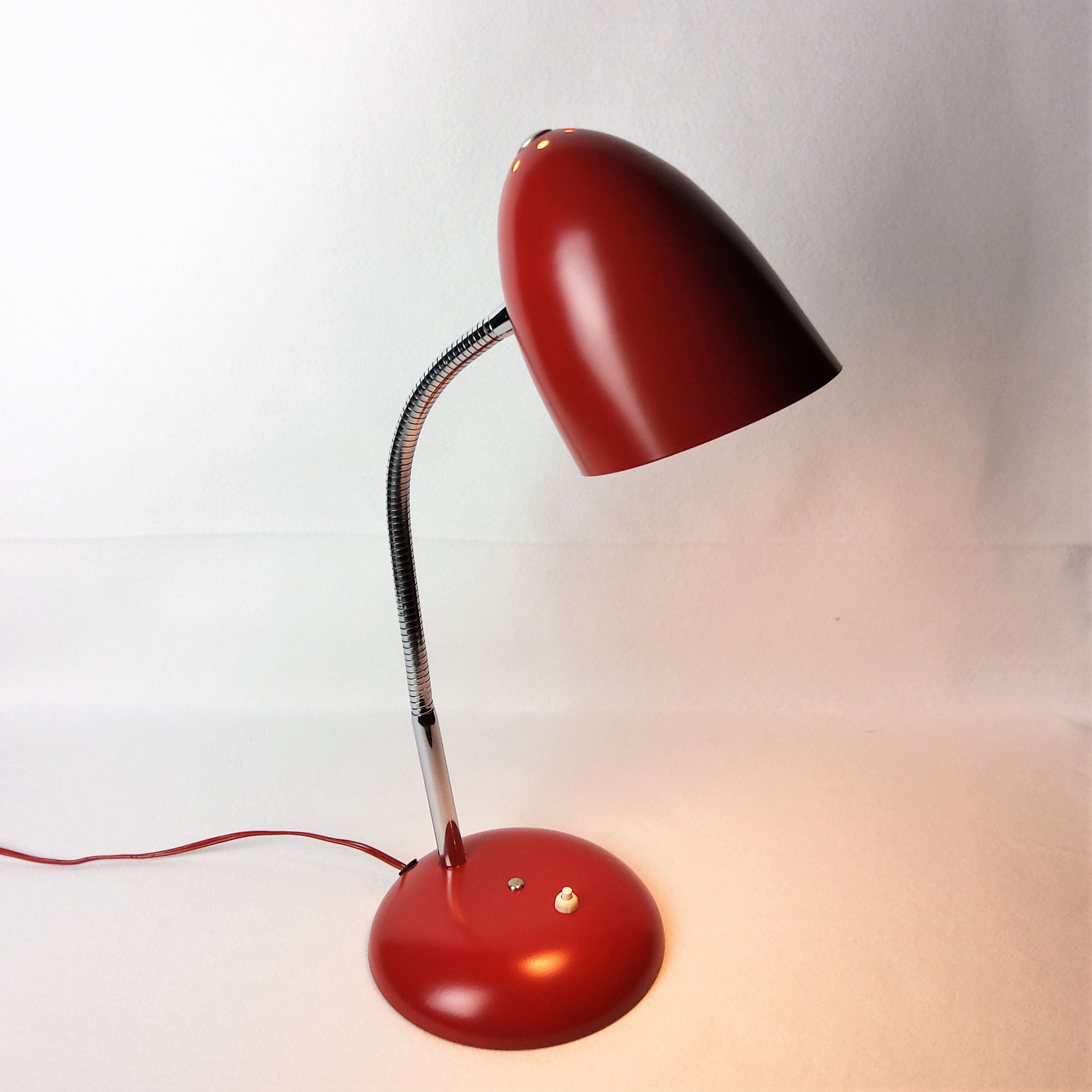 Vintage lamp red metal 1950