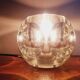 Midcentury Table Lamp Peill & Putzler Ice Cube Glass, Germany, 1970s