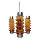 Mid Century Modern large chandelier with amber glass