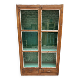 Old Art Deco glazed bookcase in Burmese teak