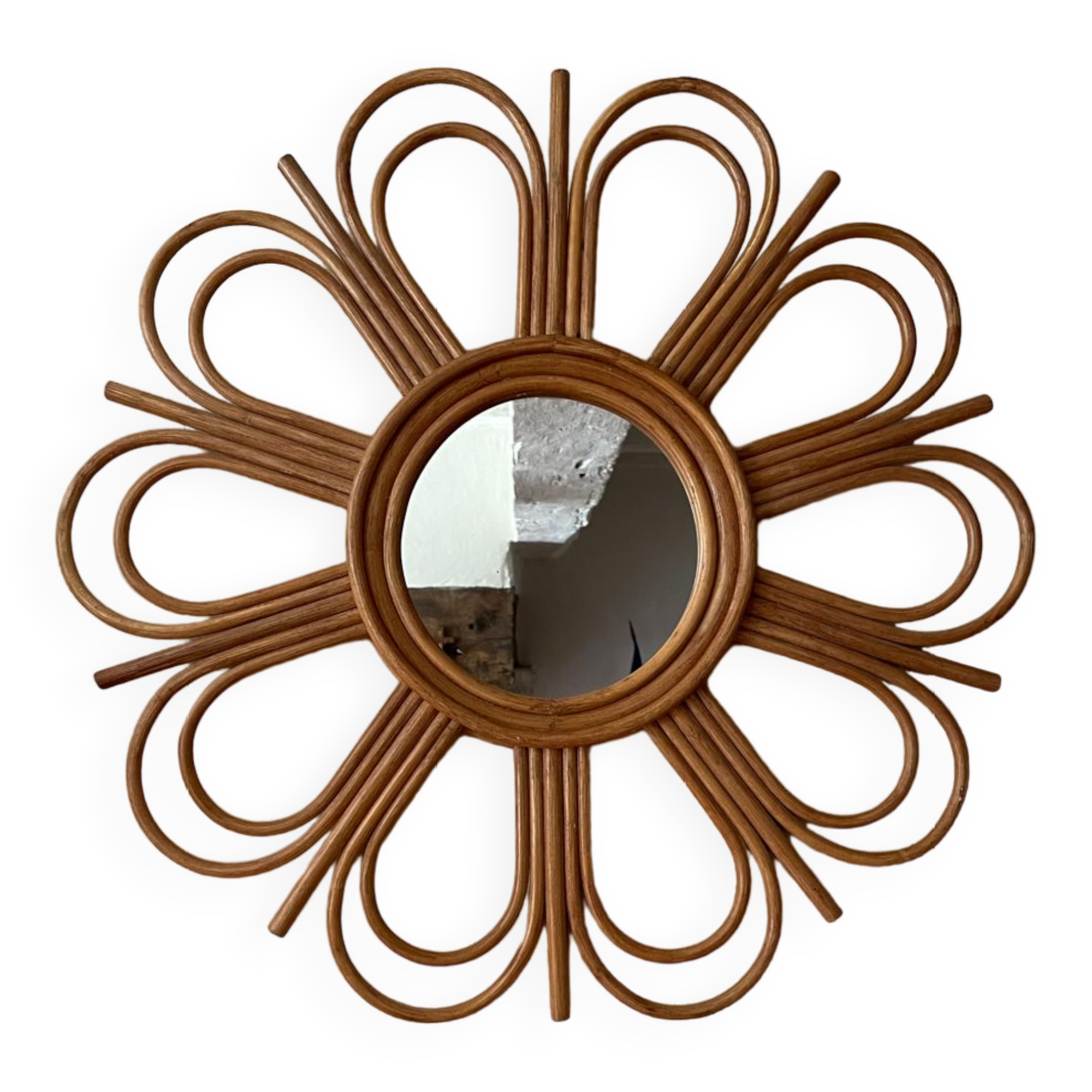 Rattan sun mirror