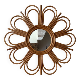 Rattan sun mirror